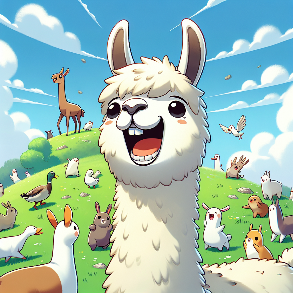 {"title": "The Laughing Llama: A Comedic Journey Through Animal Antics", "content": "Get ready to gi